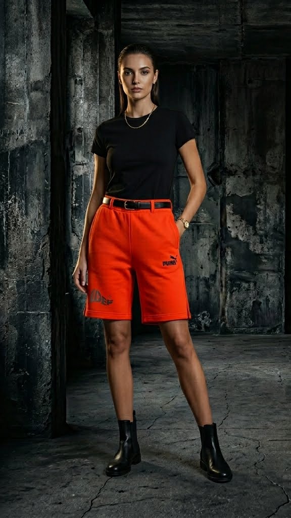 Puma Women's Premium Red Bermuda Shorts