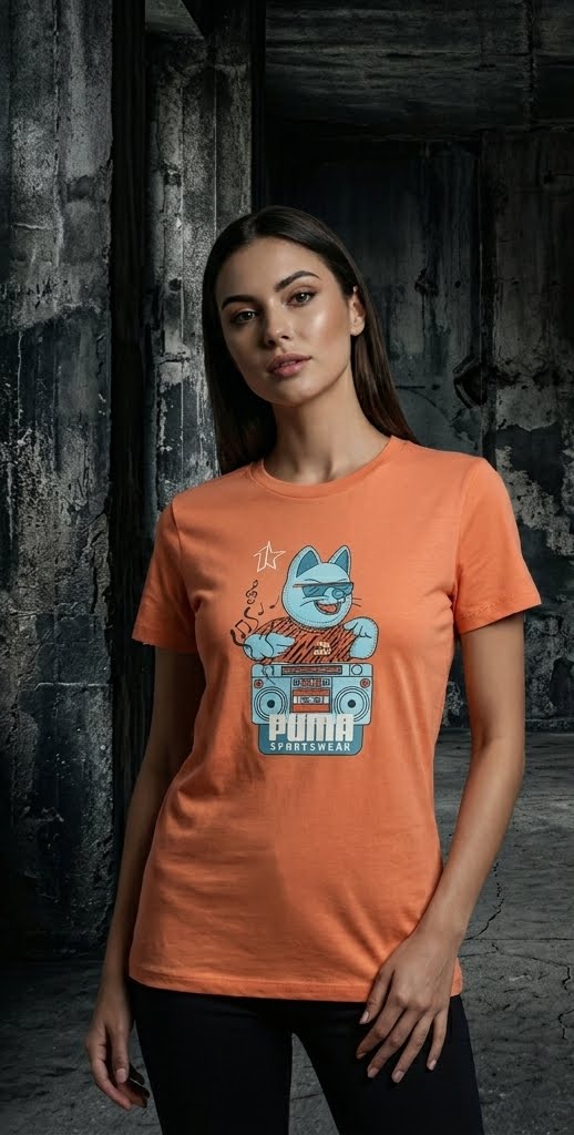 Puma Unisex Premium Peach Graphic T-Shirt