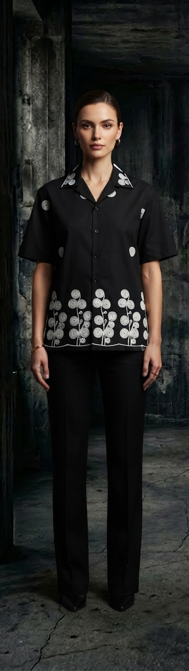 Charcoal Grey Silk Shirt
